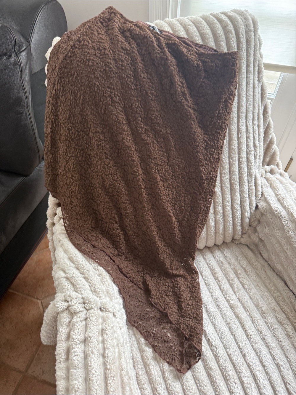 Cozy Brown high/low skirt